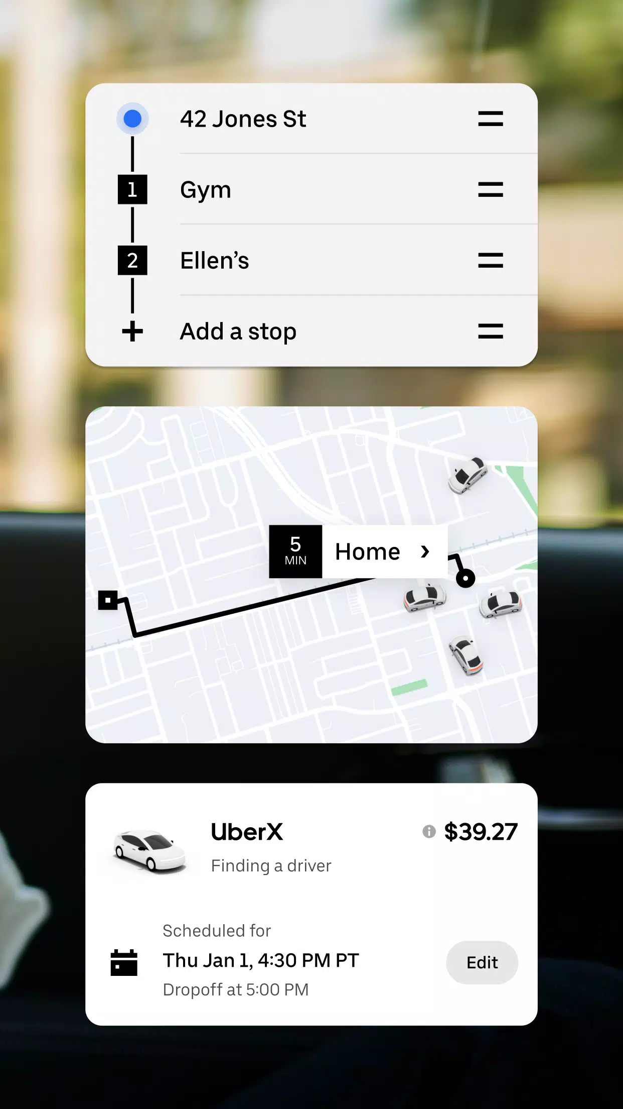 Uber : Commander une course Capture d'écran 1