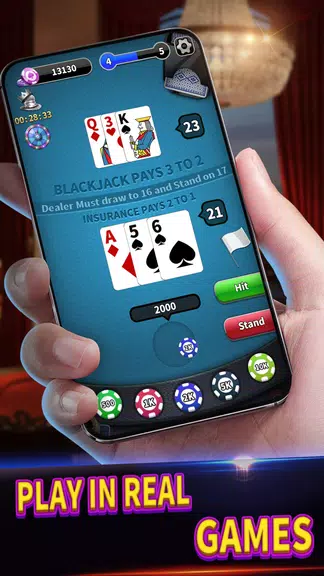 BlackJack 21 lite offline game 螢幕截圖 0