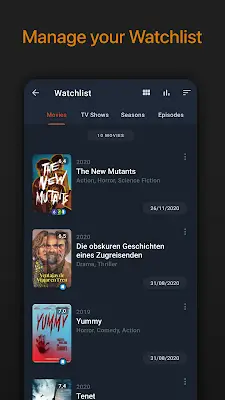 Schermata Moviebase: Movies & TV Tracker 3