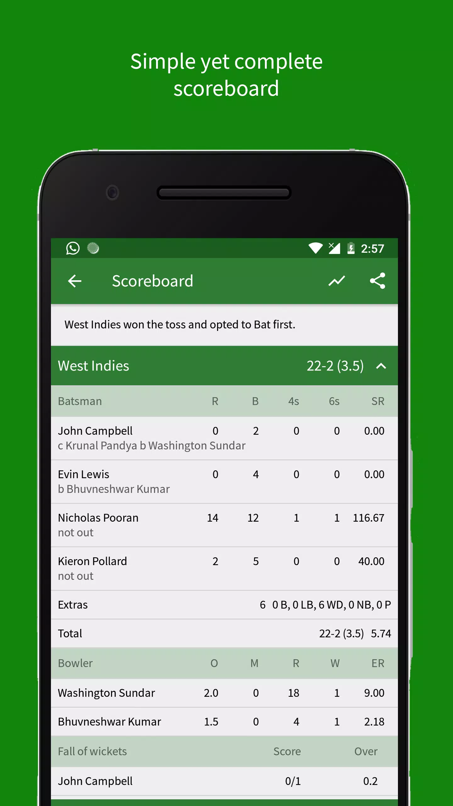 Cricket Scorer Screenshot 2