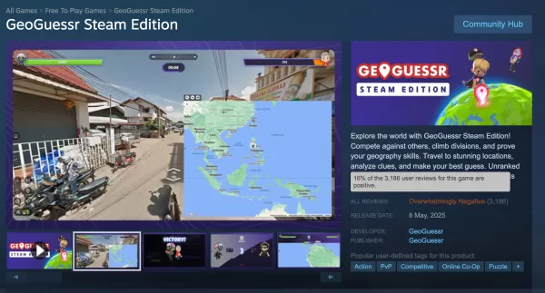 भाप रेटिंग के बीच प्रतिक्रिया के लिए geoguessr जवाब देता है