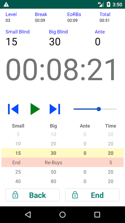 Easy Poker Tournament Timer স্ক্রিনশট 3