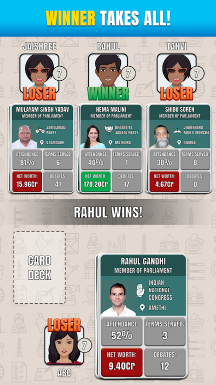 Rajneeti - Trump Card Game Captura de tela 2