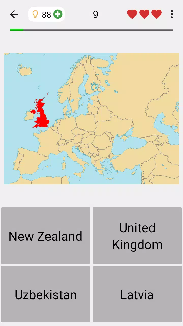 Maps of All Countries Geo-Quiz Ekran Görüntüsü 0