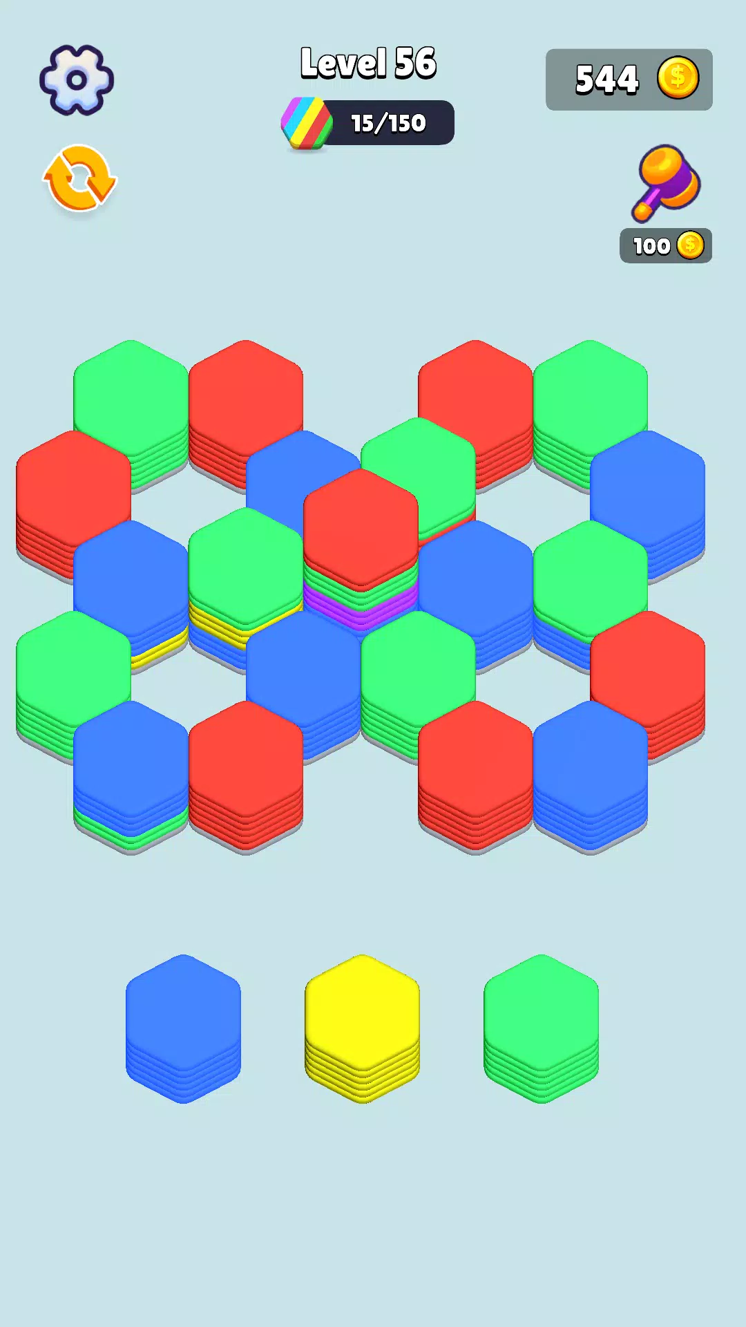 Stack Hexa Sort: Puzzle Match স্ক্রিনশট 1