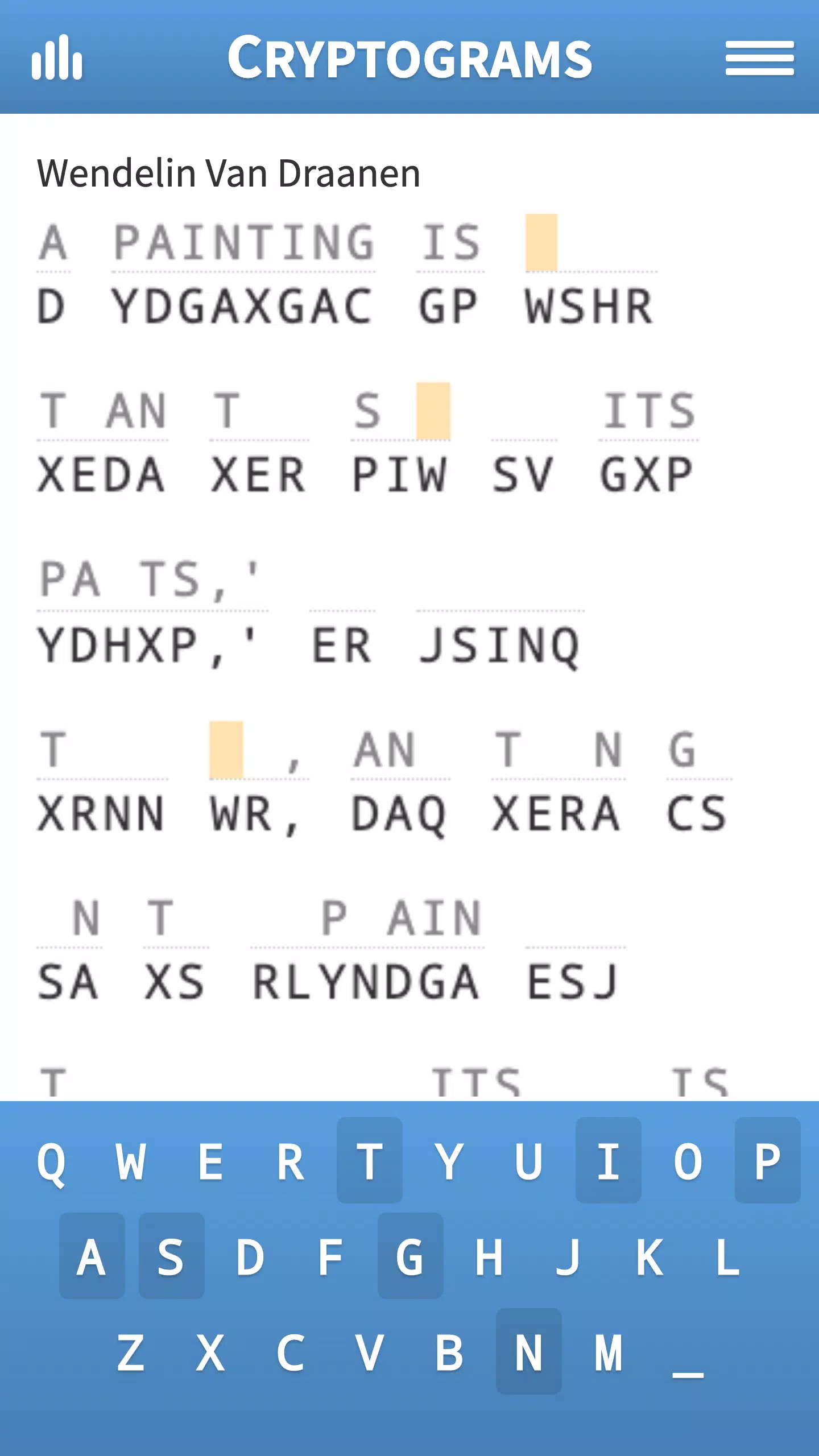 Cryptogram · Puzzle Quotes Скриншот 0