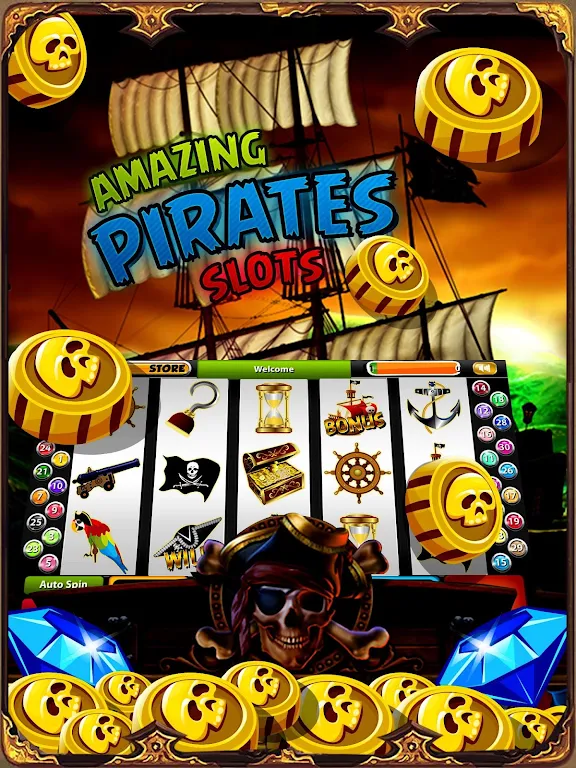 Pirate Treasure Mega Slots Скриншот 0