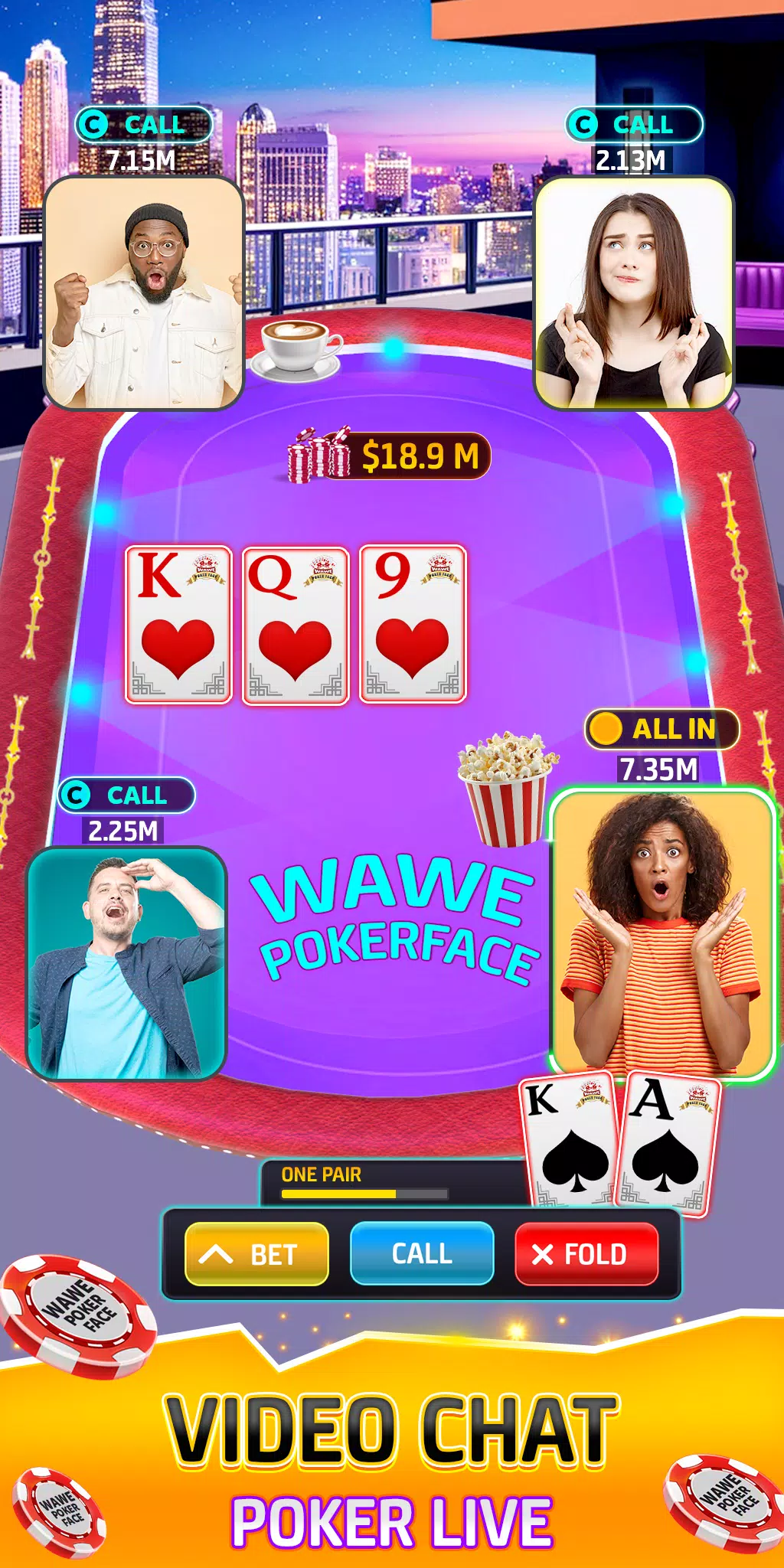 Wawe Poker Face - Holdem Poker स्क्रीनशॉट 2