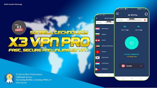 X3 VPN Pro - Fast , Secure & Unlimited VPN Zrzut ekranu 0