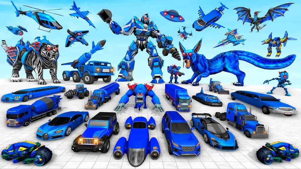 Police Tiger Robot Car Game 3d スクリーンショット 1