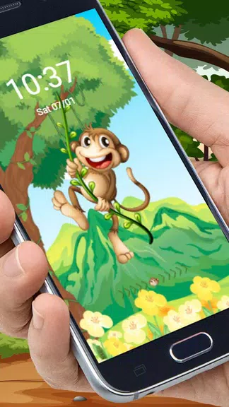 The Cute Cartoon Monkey Theme स्क्रीनशॉट 3