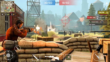 Gun Shooter Offline Game WW2: ဖန်သားပြင်ဓာတ်ပုံ 0