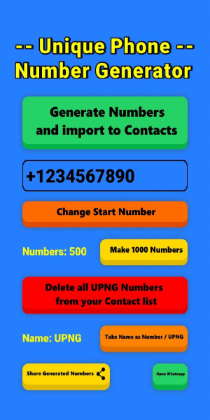 Unique Phone Number Generator স্ক্রিনশট 1