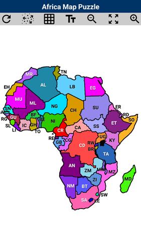 Africa Map Puzzle ဖန်သားပြင်ဓာတ်ပုံ 0