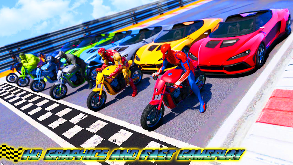 Superhero Bike Stunt Games 3D Zrzut ekranu 1