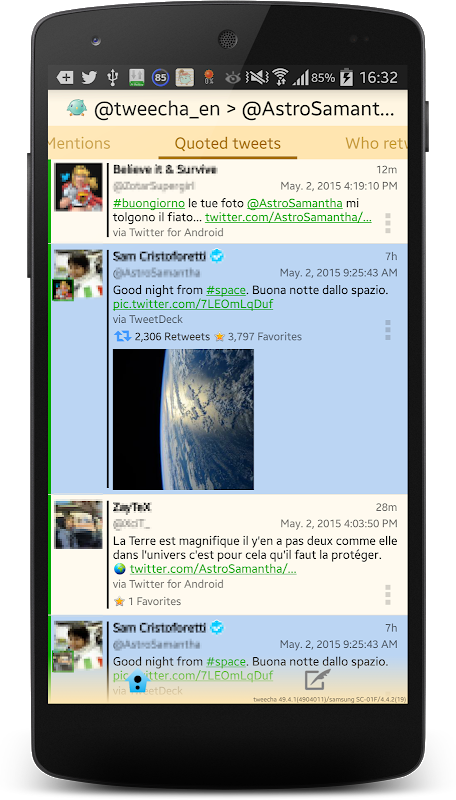 Tweecha Lite for Twitter: Presented in papers Screenshot 2