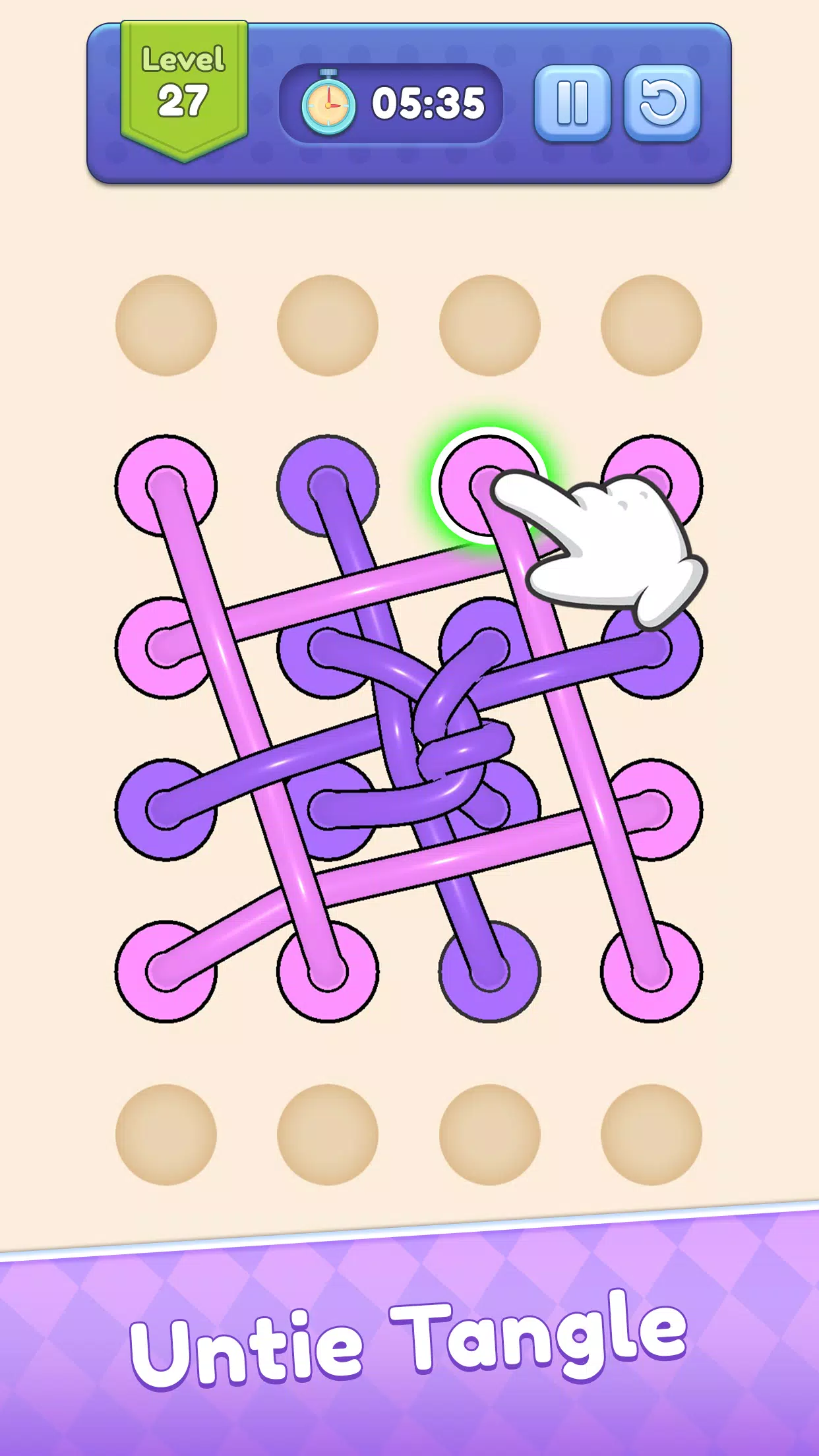 Tangle Out: Rope Puzzle Tangkapan skrin 0