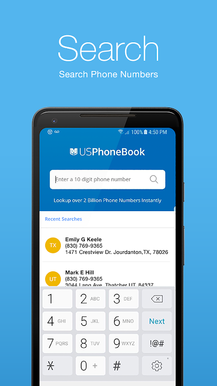 USPhoneBook 螢幕截圖 0