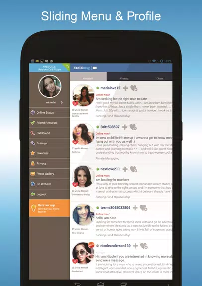 DroidMSG - Chat & Video Calls 螢幕截圖 1