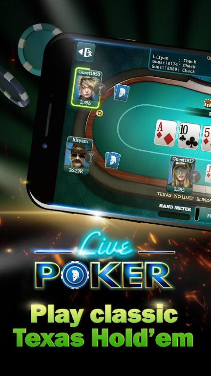 Live Poker Tables–Texas holdem and Omaha 螢幕截圖 0