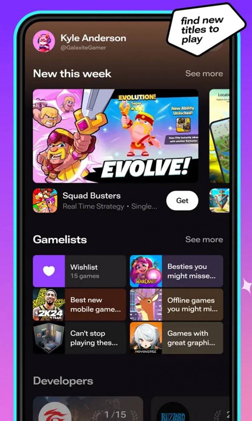 A screenshot of the alternative app store Skich showing a variety of games on offer