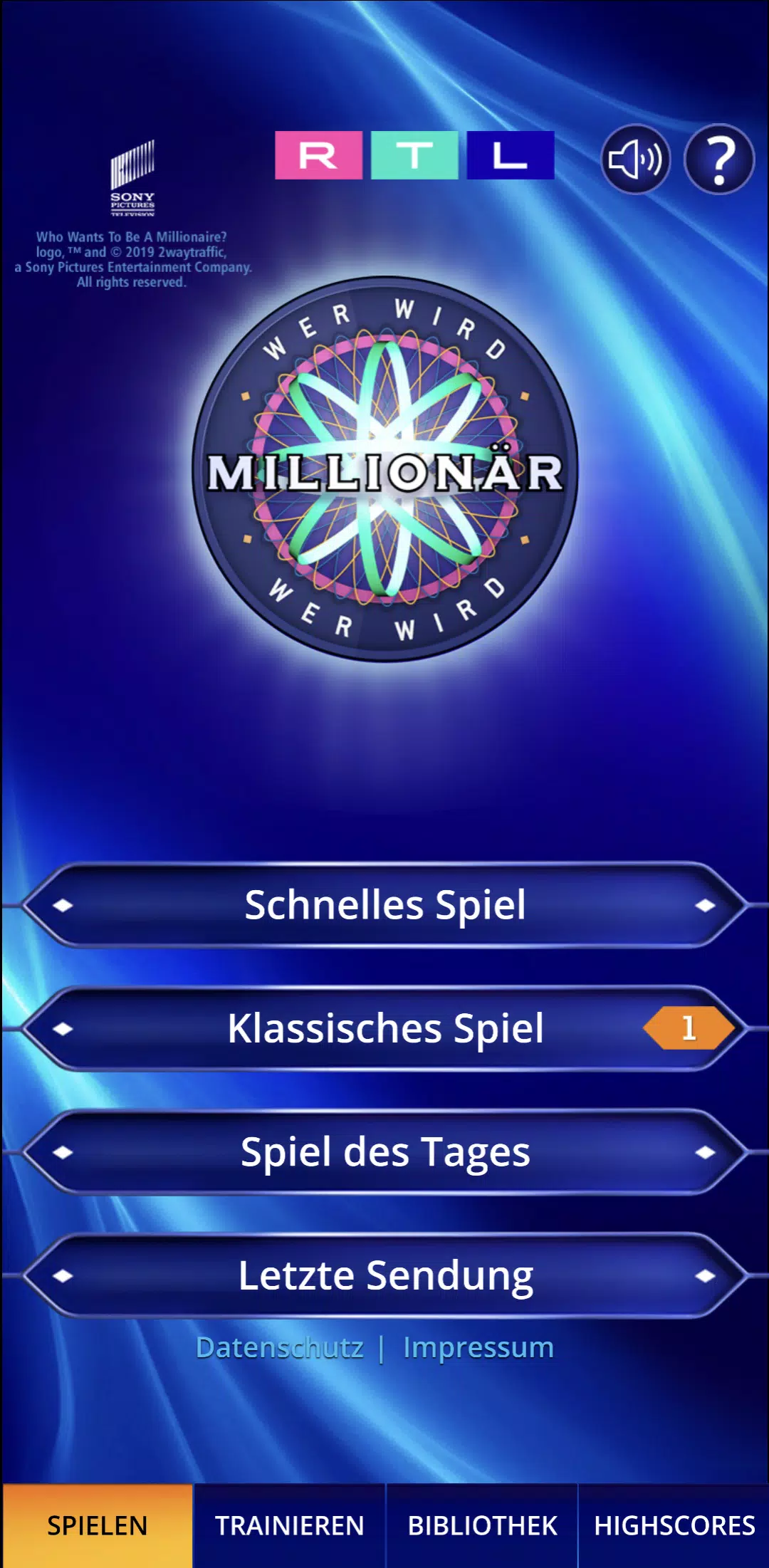 Wer wird Millionär? Training Zrzut ekranu 1