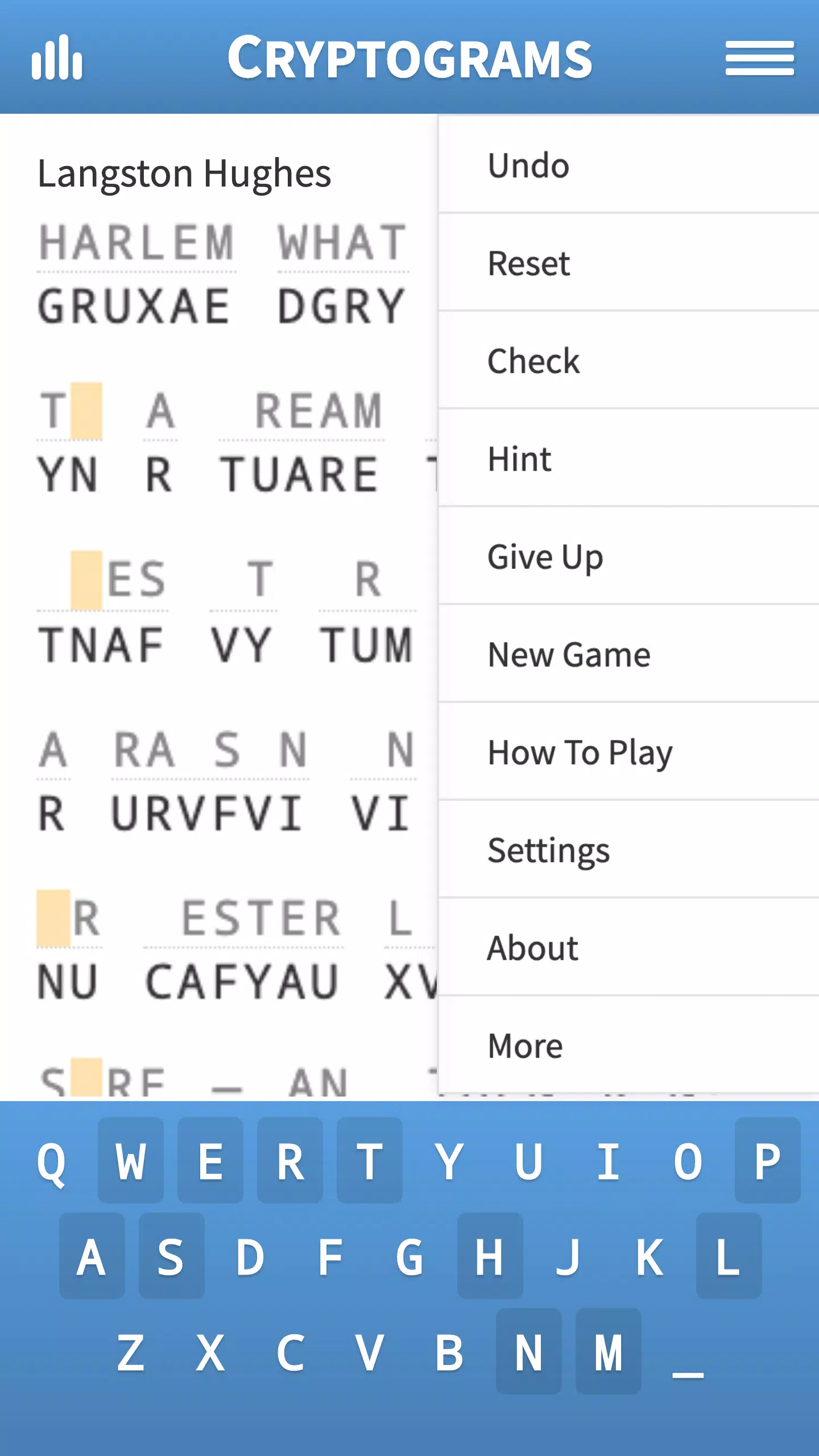Cryptogram · Puzzle Quotes Скриншот 1