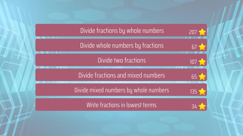 Dividing Fractions Math Game Screenshot 0