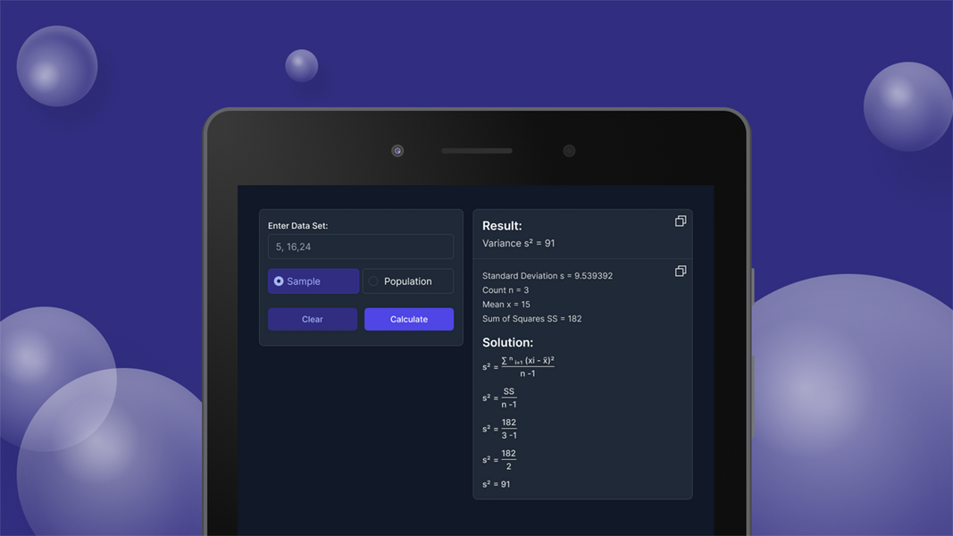 Variance Calculator स्क्रीनशॉट 0