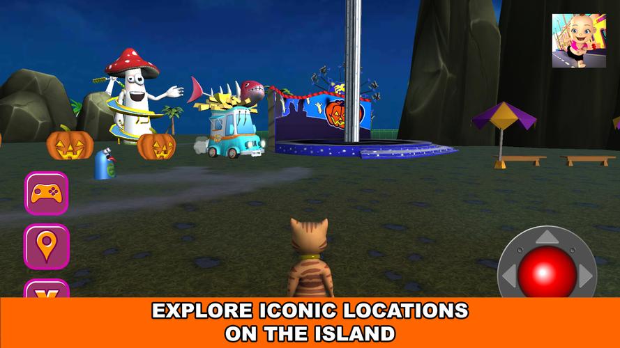 Halloween Cat Theme Park 3D Schermafbeelding 1