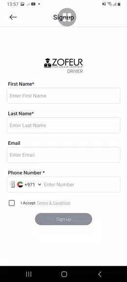 Zofeur - Driver App ภาพหน้าจอ 1