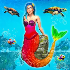 Underwater Turtle Sea Mermaid