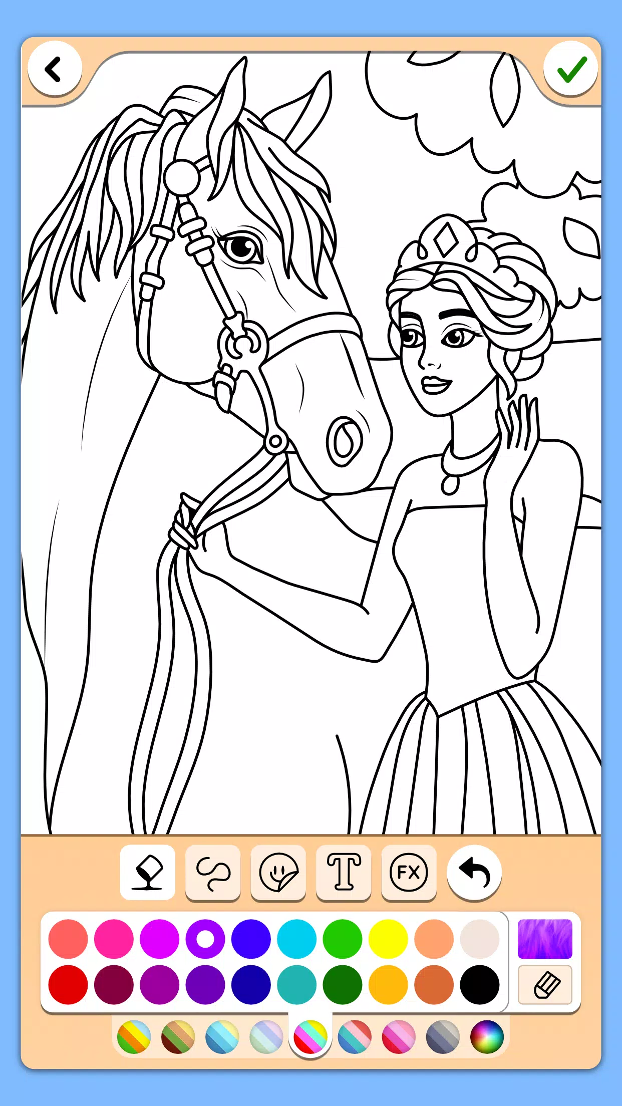 Princess Coloring Game ဖန်သားပြင်ဓာတ်ပုံ 3