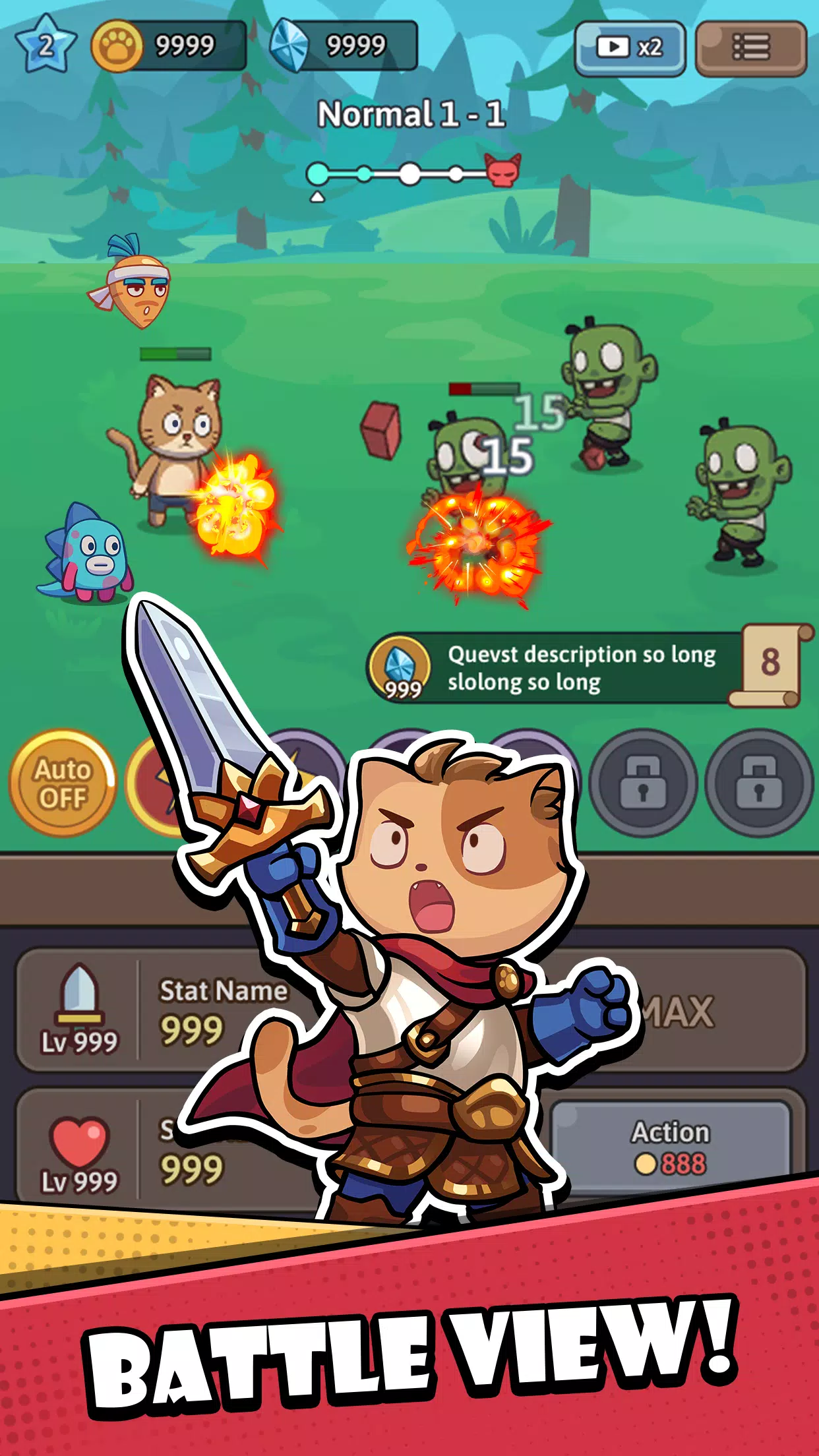 Cat Hero: Idle RPG War 스크린샷 0