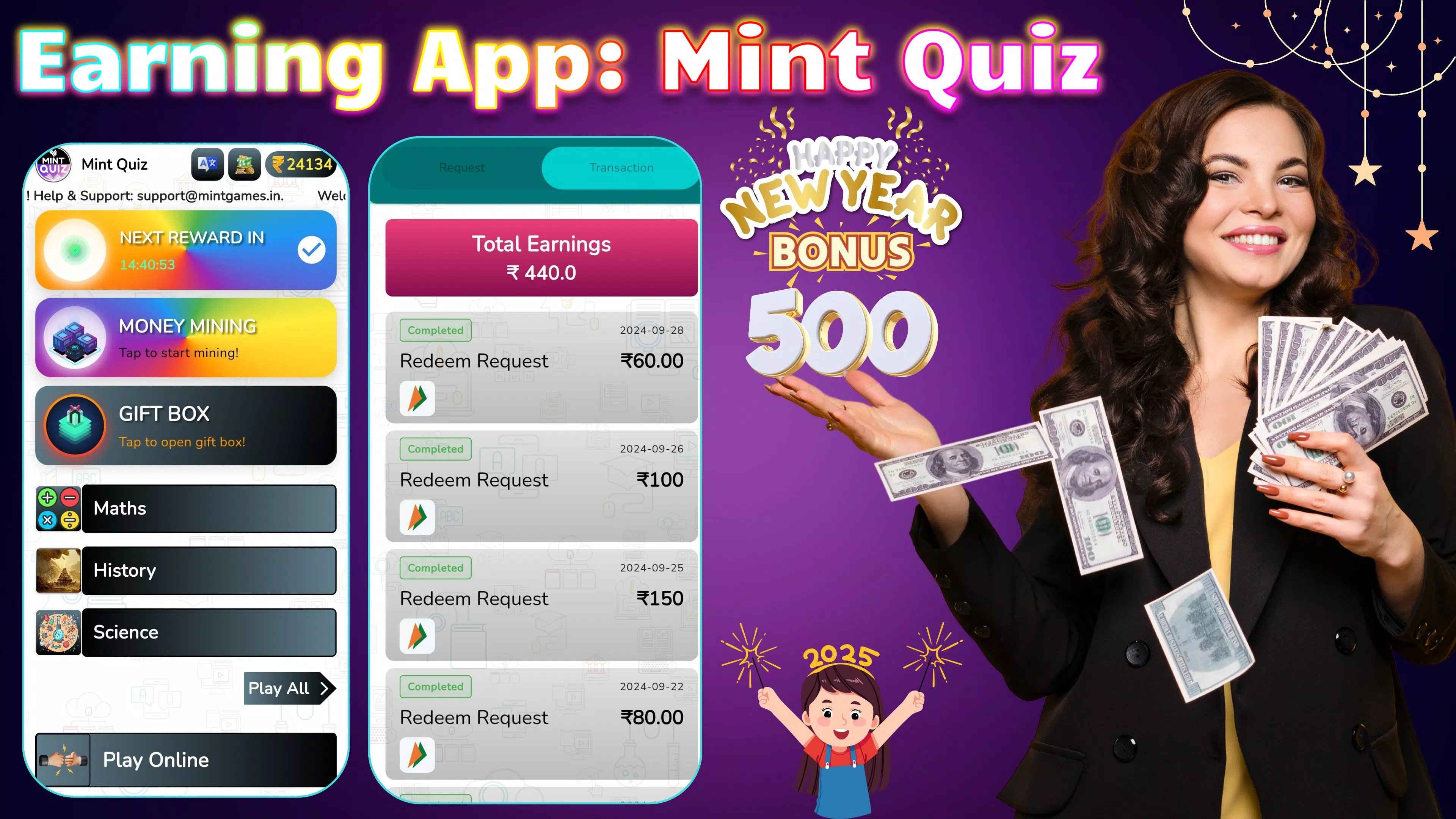 Earning App: Mint Quiz Screenshot 0