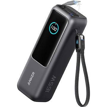 Anker 25,000mAh 165W电力库，带有两条内置USB Type-C电缆