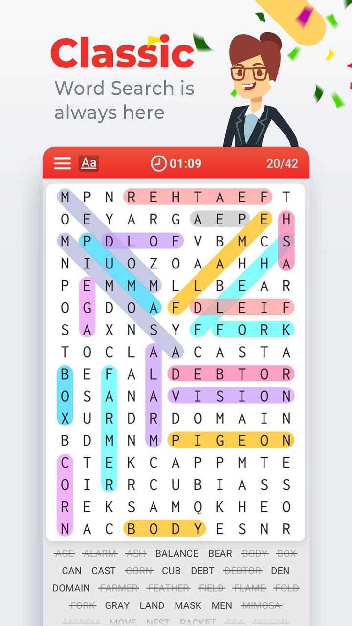 Word Search Colorful ဖန်သားပြင်ဓာတ်ပုံ 0