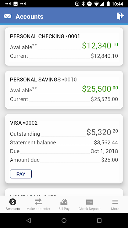 Schermata Connex Credit Union Mobile 1