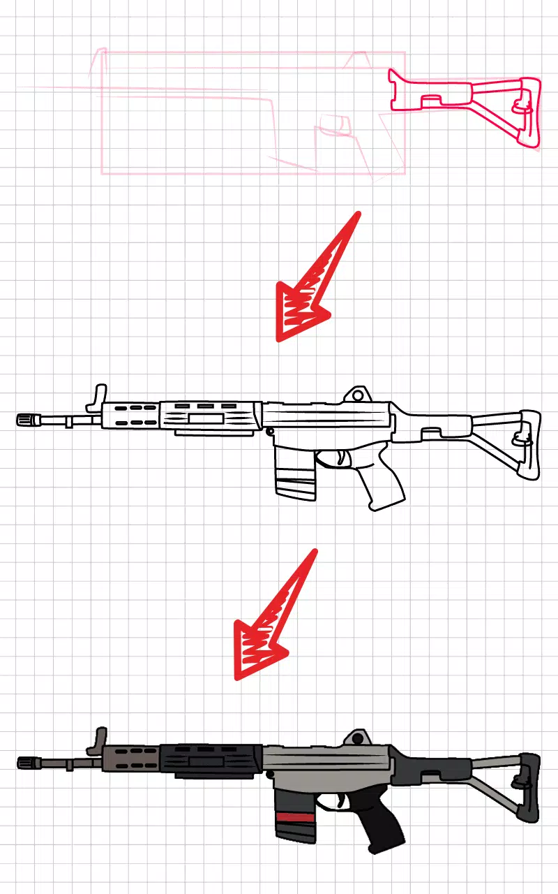 How to draw weapons step by st Zrzut ekranu 1