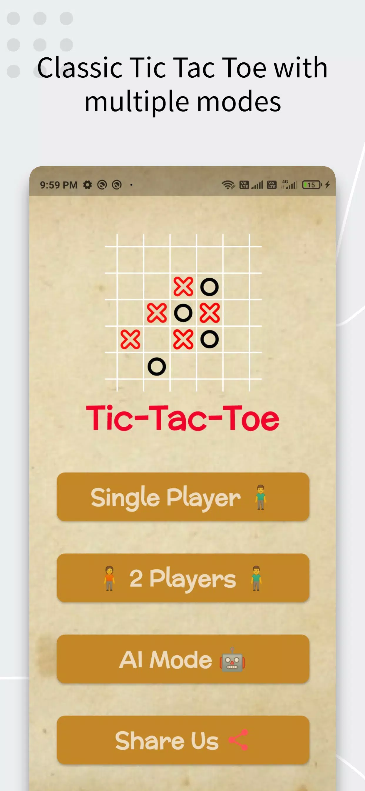 Tic Tac Toe AI Game Captura de tela 0